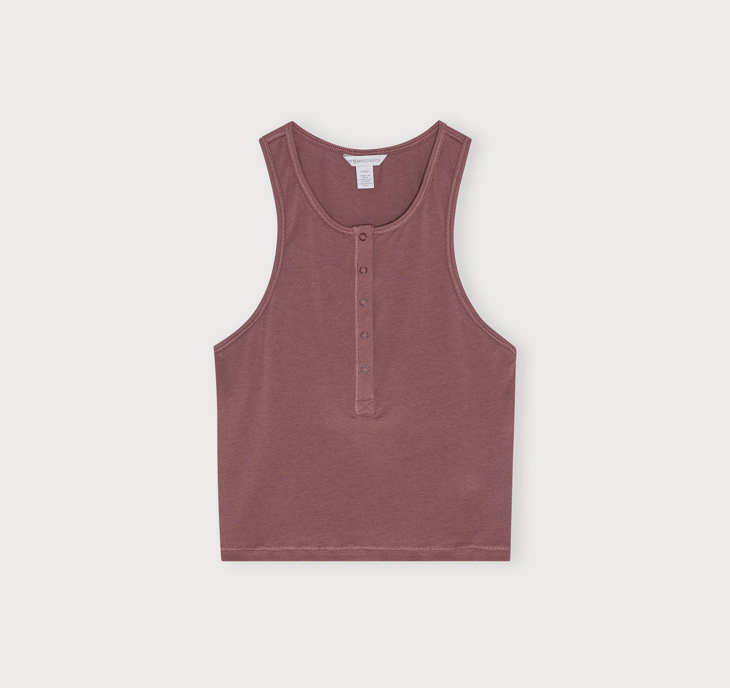 Top Henley Algodón Orgánico Palo Rosa