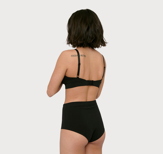 Pack Calzón corte alto Algodón orgánico Negro