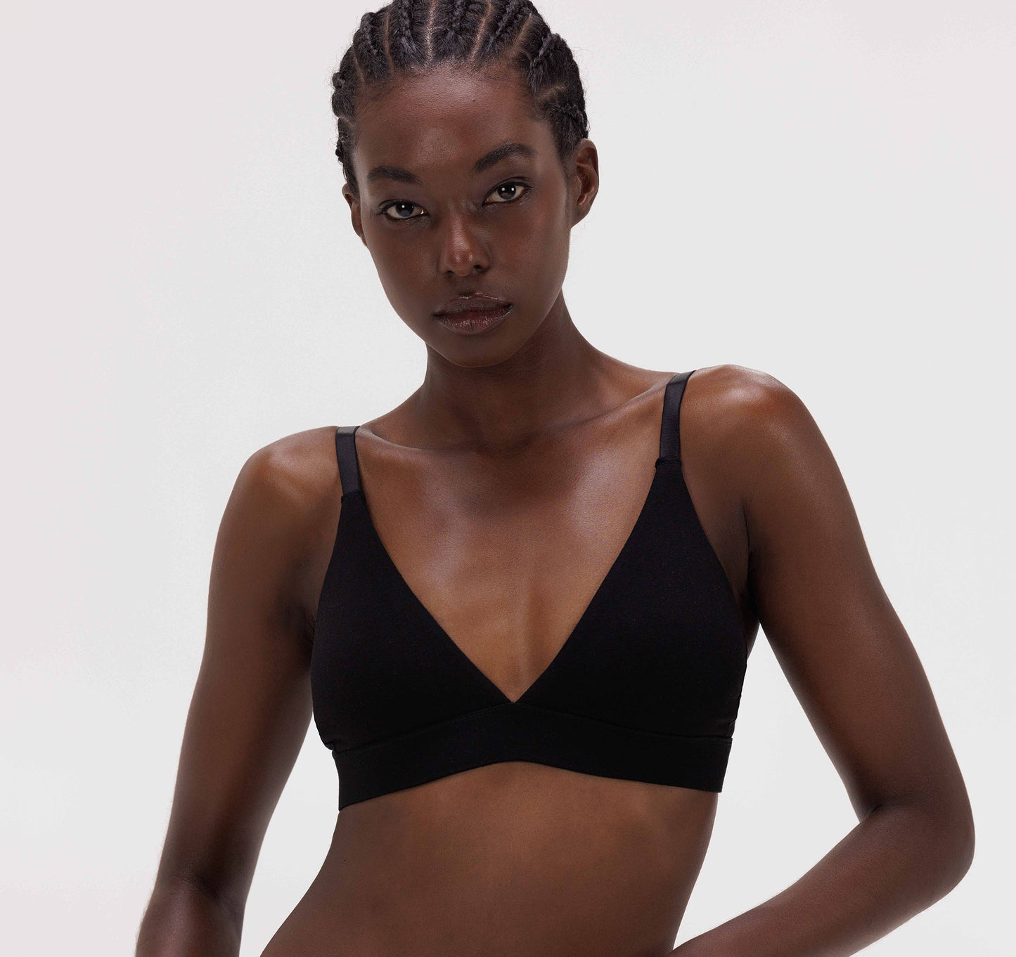 Bralette Triángulo Algodón Orgánico Negro