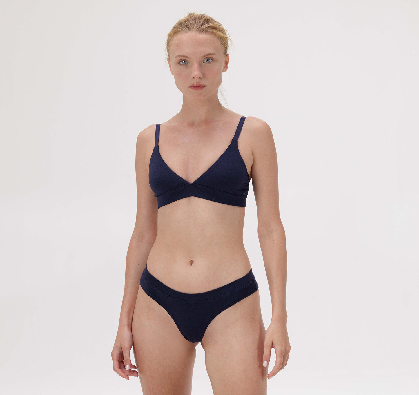 Bralette Triángulo Algodón Orgánico Navy