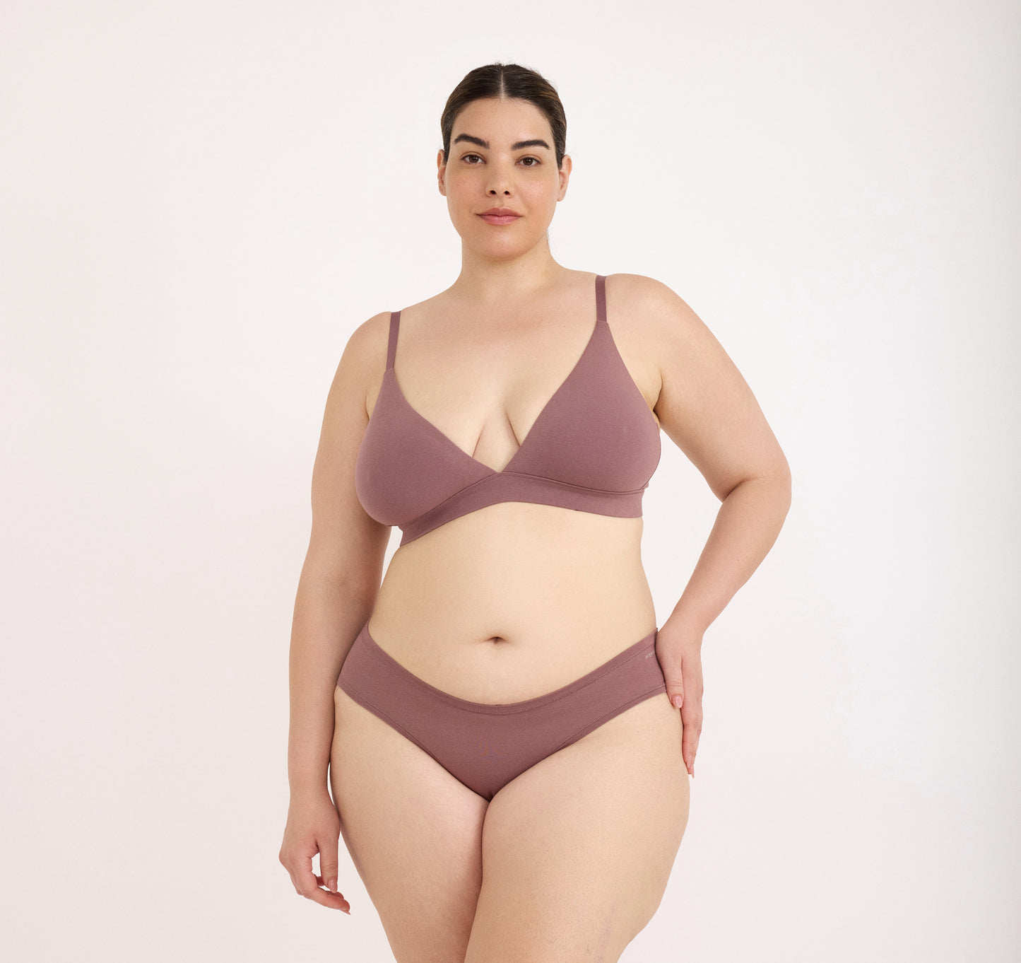 Bralette Triángulo Algodón Orgánico Palo Rosa
