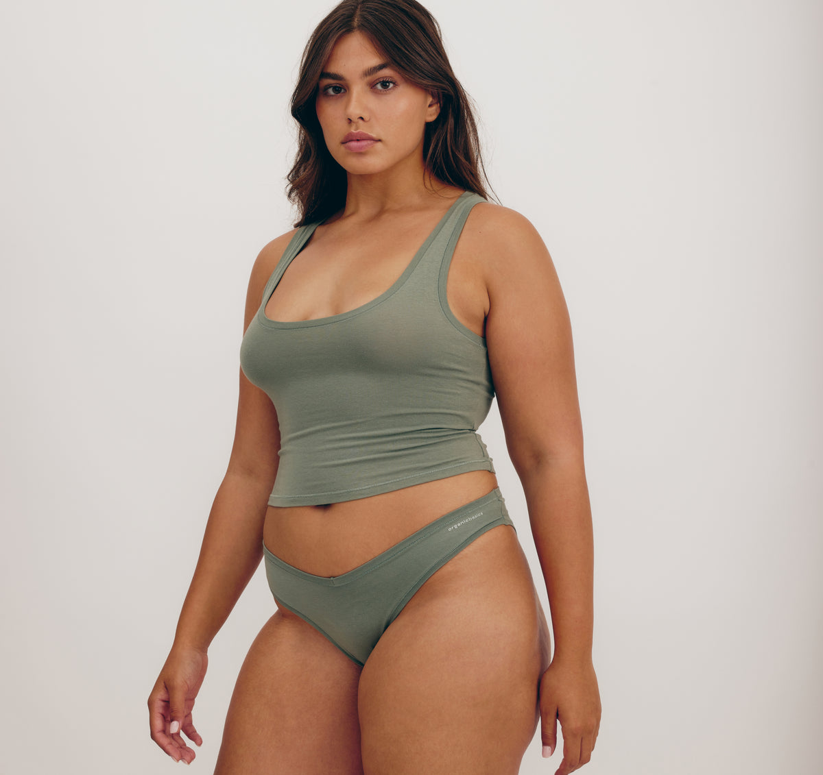 Tank Top Algodón Orgánico Verde Olivo