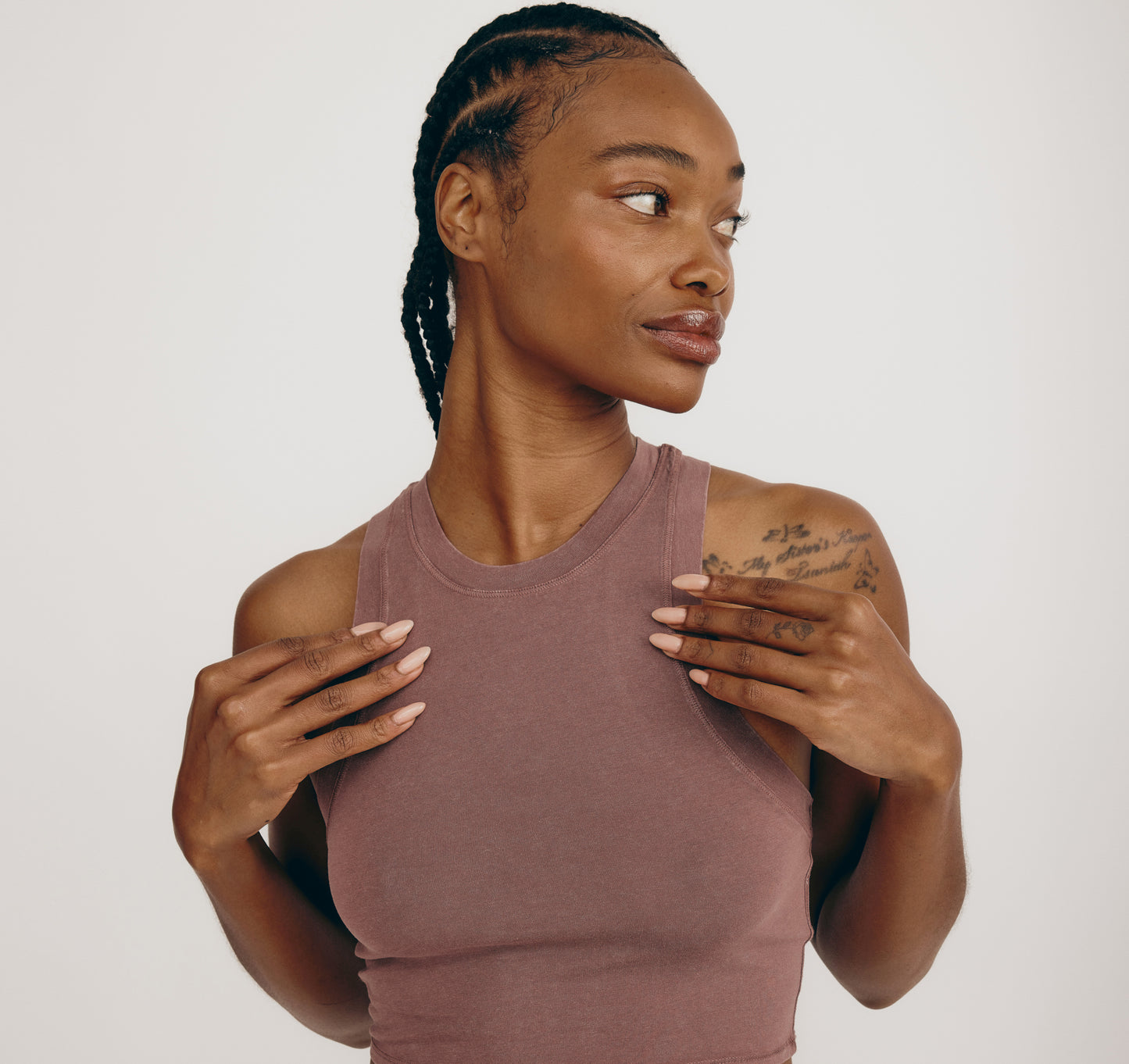 Crop Top Algodón Orgánico Palo rosa