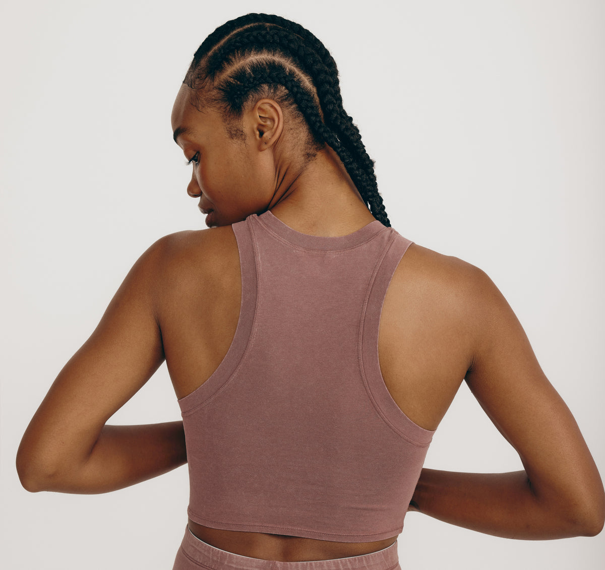 Crop Top Algodón Orgánico Palo rosa