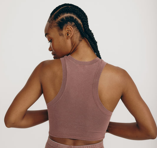Crop Top Algodón Orgánico Palo rosa