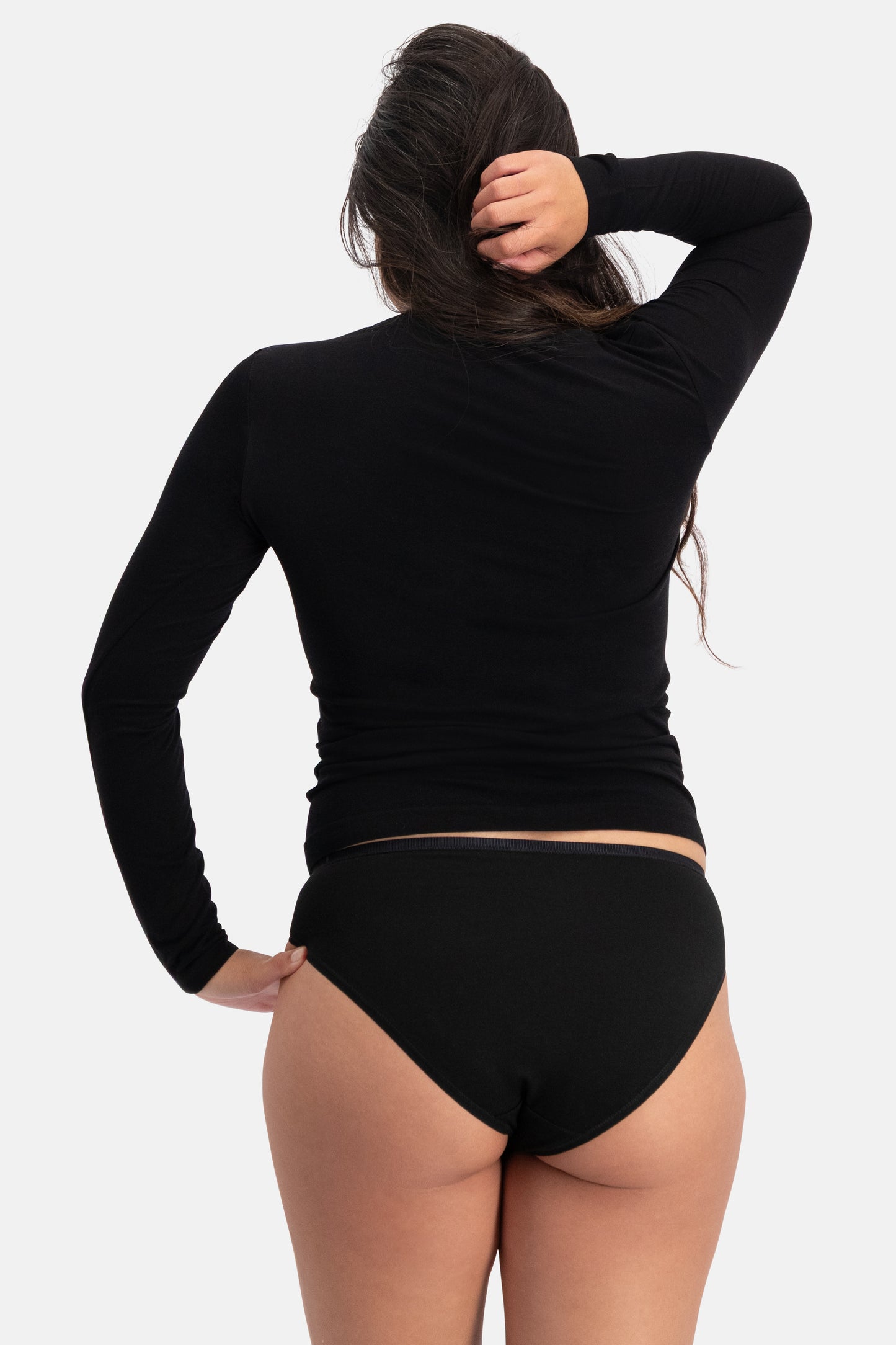 Camiseta Térmica Negra Tracy de Bambú y Lana Merino