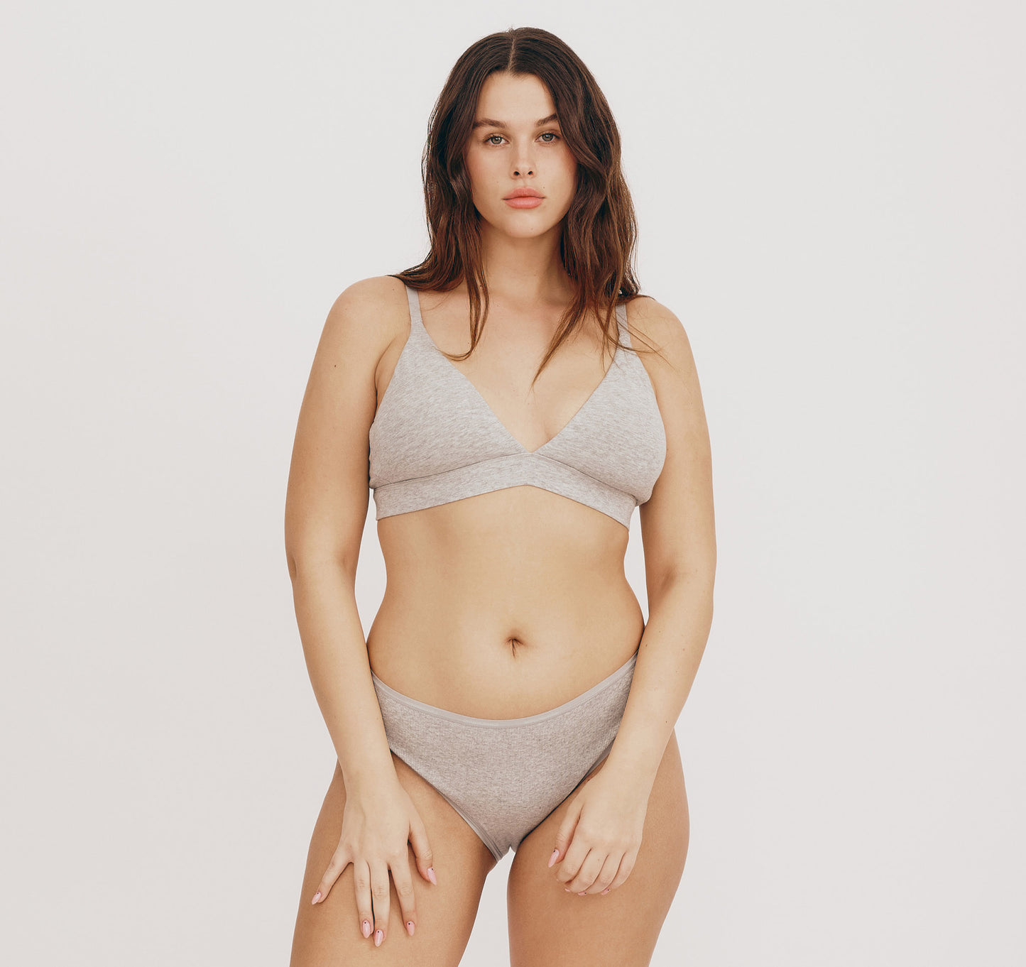 Bralette Triángulo Algodón Orgánico Gris