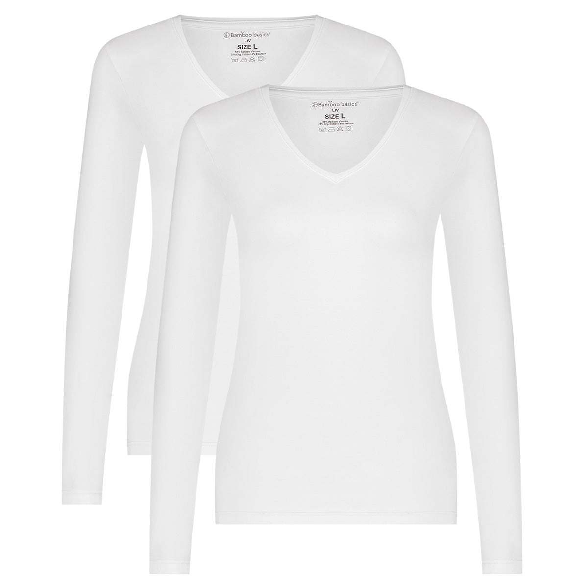 Pack Polera Blanca Liv Bambú y Algodón Orgánico